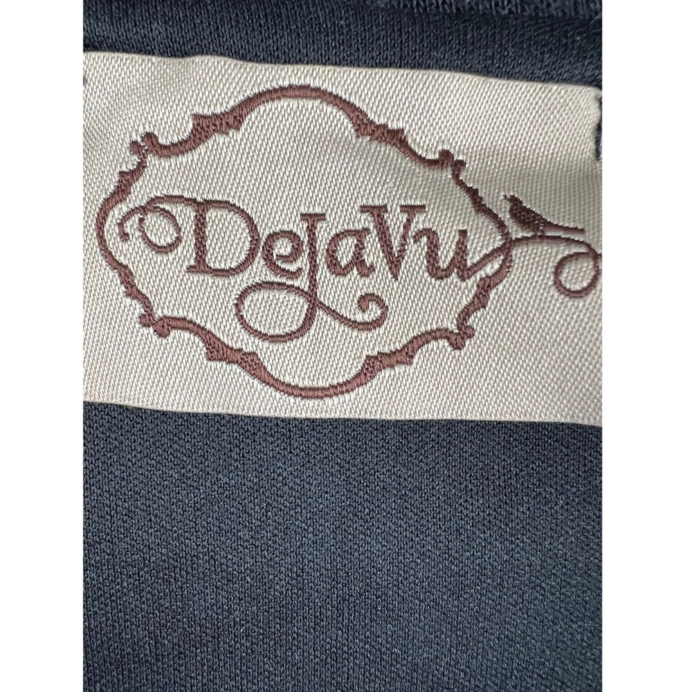 DejaVu Hooded Cardigan Sweater Womens Medium Geometric Print Tie Waist Duster - Picture 3 of 5